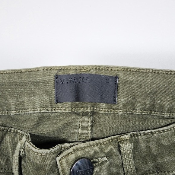 VINCE | Green Contoured Stitching Skinny Jeans, Size 27 - Picture 2 of 8